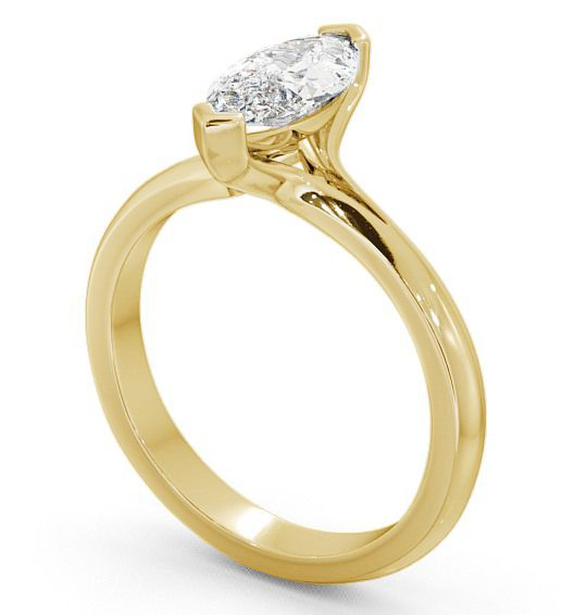 Marquise Diamond Engagement Ring 18K Yellow Gold Solitaire - Hessay ENMA3_YG_THUMB1