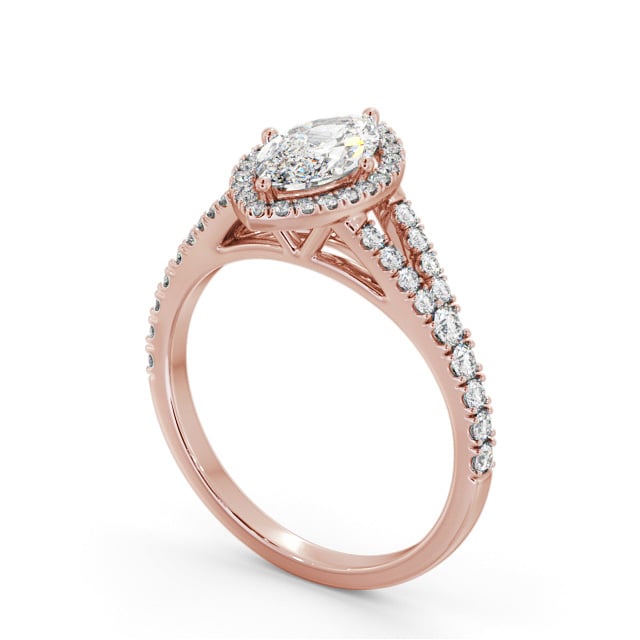 Halo Marquise Diamond Engagement Ring 18K Rose Gold - Agatha ENMA40_RG_SIDE