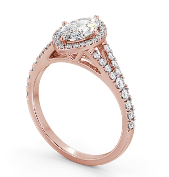 Halo Marquise Diamond Split Band Engagement Ring 18K Rose Gold ENMA40_RG_THUMB1