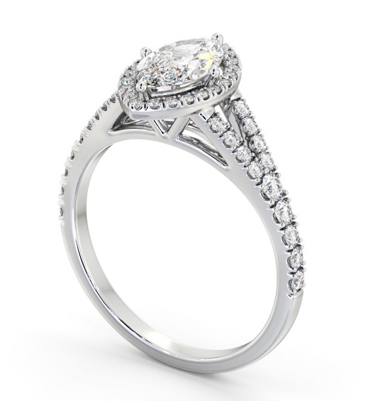Halo Marquise Diamond Split Band Engagement Ring 18K White Gold ENMA40_WG_THUMB1 