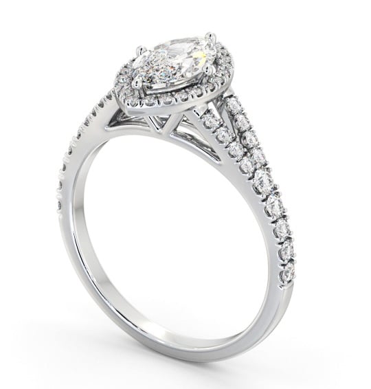 Halo Marquise Diamond Split Band Engagement Ring 9K White Gold ENMA40_WG_THUMB1