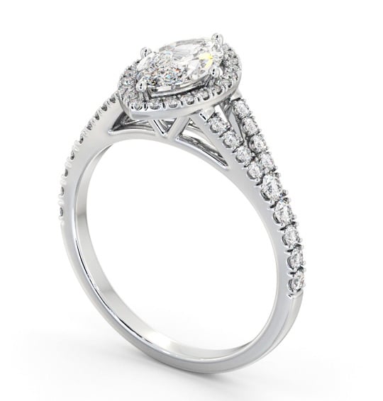 Halo Marquise Diamond Split Band Engagement Ring Platinum ENMA40_WG_THUMB1