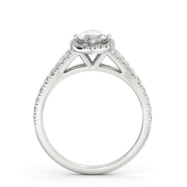 Halo Marquise Diamond Engagement Ring 18K White Gold - Agatha ENMA40_WG_UP