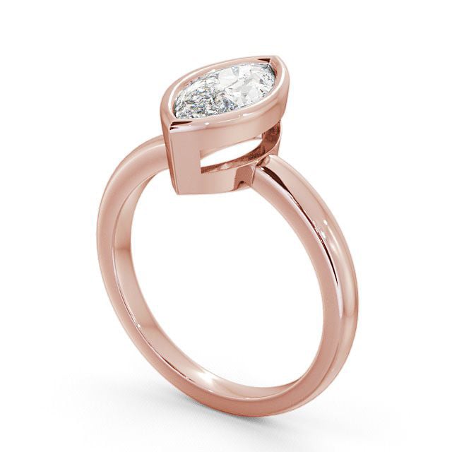 Marquise Diamond Engagement Ring 18K Rose Gold Solitaire - Langley ENMA4_RG_SIDE