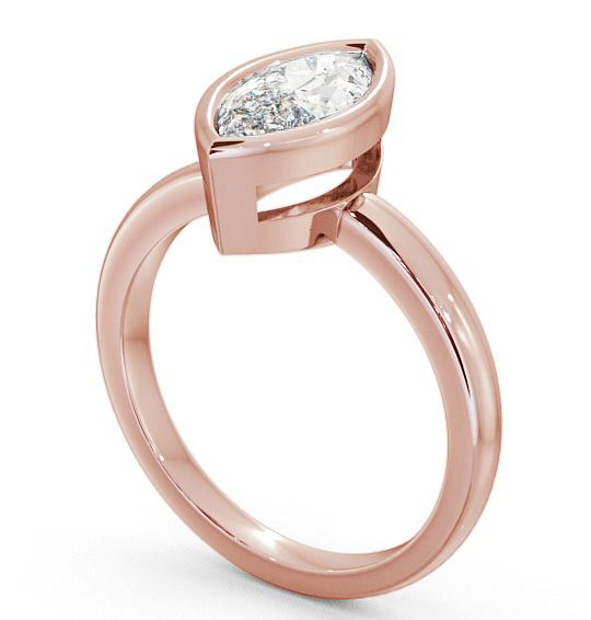 Marquise Diamond Open Bezel Engagement Ring 18K Rose Gold Solitaire ENMA4_RG_THUMB1 