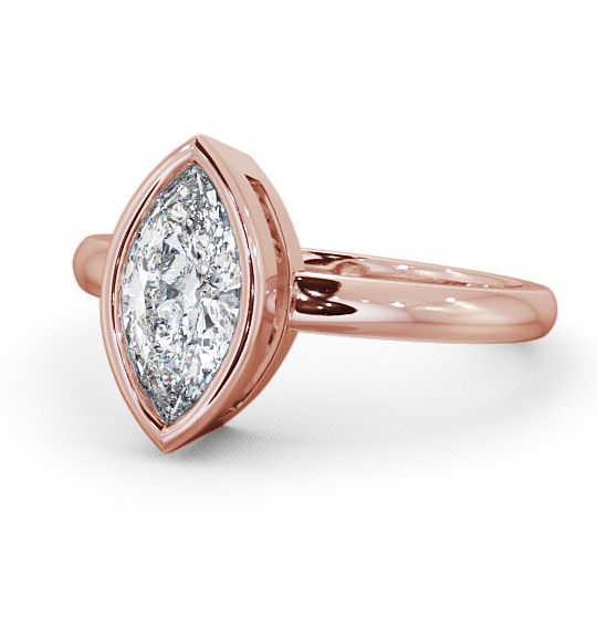 Marquise Diamond Open Bezel Engagement Ring 9K Rose Gold Solitaire ENMA4_RG_THUMB2 
