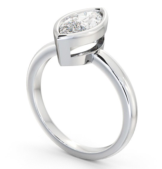 Marquise Diamond Open Bezel Engagement Ring Platinum Solitaire ENMA4_WG_THUMB1 