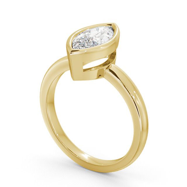 Marquise Diamond Engagement Ring 18K Yellow Gold Solitaire - Langley ENMA4_YG_SIDE