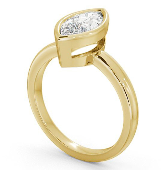 Marquise Diamond Open Bezel Engagement Ring 18K Yellow Gold Solitaire ENMA4_YG_THUMB1 