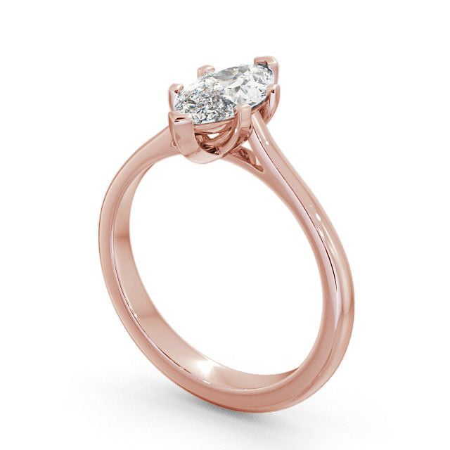 Marquise Diamond Engagement Ring 18K Rose Gold Solitaire - Muir ENMA5_RG_SIDE