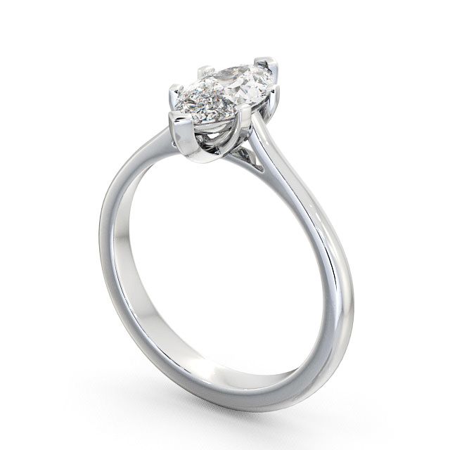 Marquise Diamond Engagement Ring 18K White Gold Solitaire - Muir ENMA5_WG_SIDE