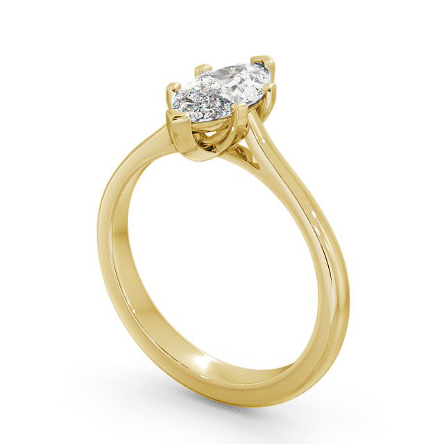 Marquise Diamond Engagement Ring 9K Yellow Gold Solitaire - Muir ENMA5_YG_SIDE