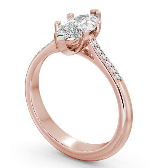 Marquise Diamond Engagement Ring 18K Rose Gold Solitaire With Side Stones - Ansley ENMA5S_RG_THUMB1