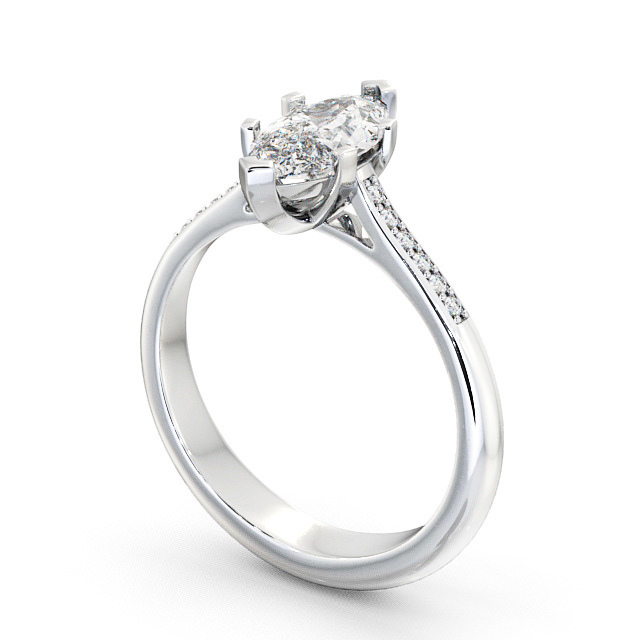 Marquise Diamond Engagement Ring Palladium Solitaire With Side Stones - Ansley