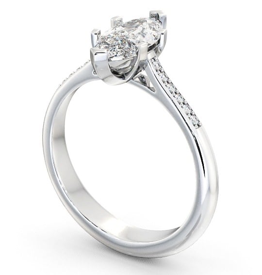 Marquise Diamond Classic 6 Prong Engagement Ring Platinum Solitaire with Channel Set Side Stones ENMA5S_WG_THUMB1