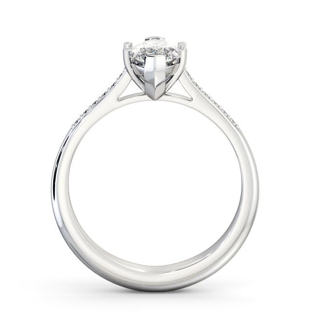 Marquise Diamond Engagement Ring 18K White Gold Solitaire With Side Stones - Ansley ENMA5S_WG_UP