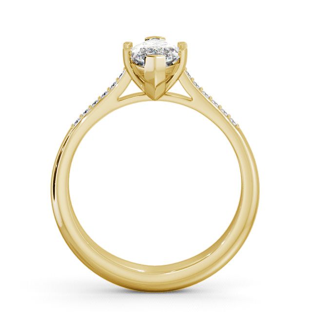 Marquise Diamond Engagement Ring 9K Yellow Gold Solitaire With Side Stones - Ansley ENMA5S_YG_UP