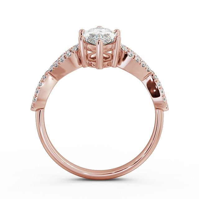Marquise Diamond Engagement Ring 18K Rose Gold Solitaire With Side Stones - Louisa ENMA6_RG_UP
