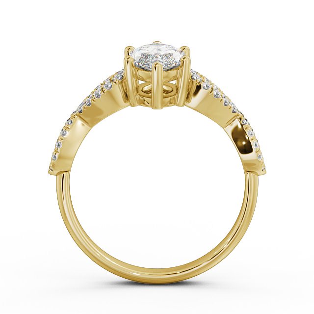 Marquise Diamond Engagement Ring 18K Yellow Gold Solitaire With Side Stones - Louisa ENMA6_YG_UP