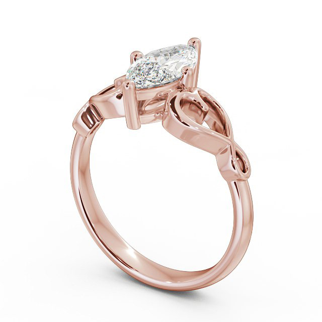 Marquise Diamond Engagement Ring 18K Rose Gold Solitaire - Megan ENMA7_RG_SIDE