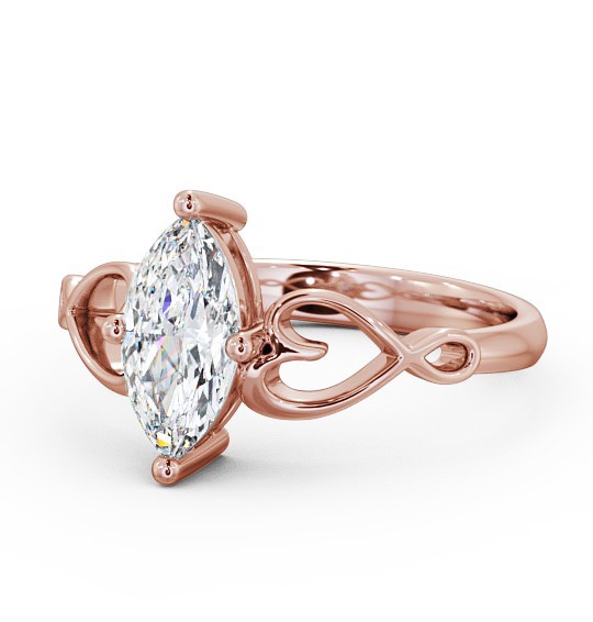 Marquise Diamond Engagement Ring 9K Rose Gold Solitaire - Megan ENMA7_RG_THUMB2 