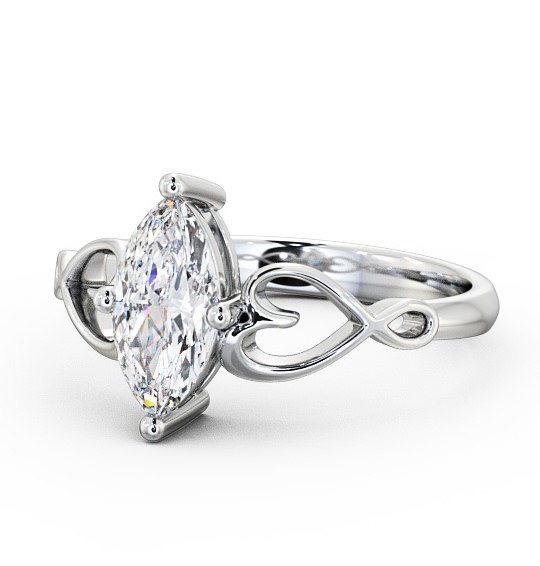  Marquise Diamond Engagement Ring Platinum Solitaire - Megan ENMA7_WG_THUMB2 