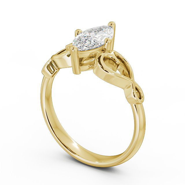 Marquise Diamond Engagement Ring 9K Yellow Gold Solitaire - Megan ENMA7_YG_SIDE