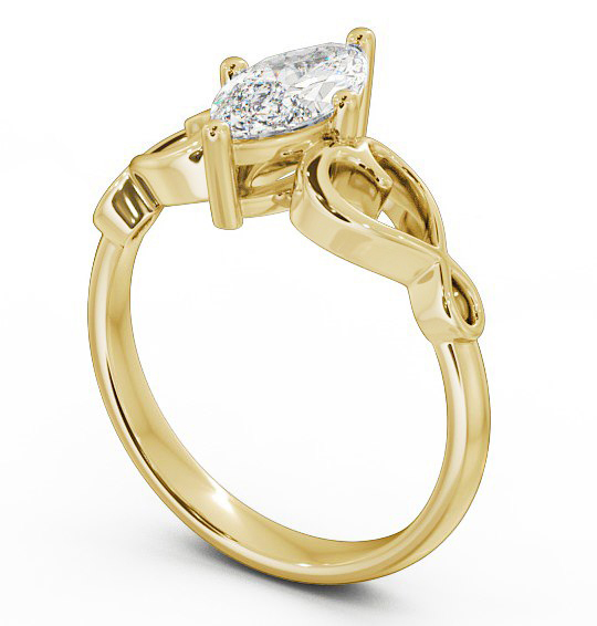 Marquise Diamond with Heart Band Engagement Ring 18K Yellow Gold Solitaire ENMA7_YG_THUMB1 