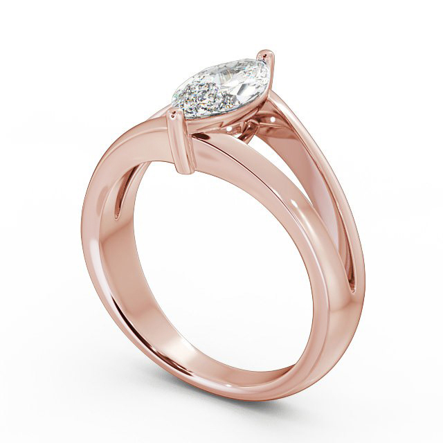 Marquise Diamond Engagement Ring 18K Rose Gold Solitaire - Rosario ENMA8_RG_SIDE