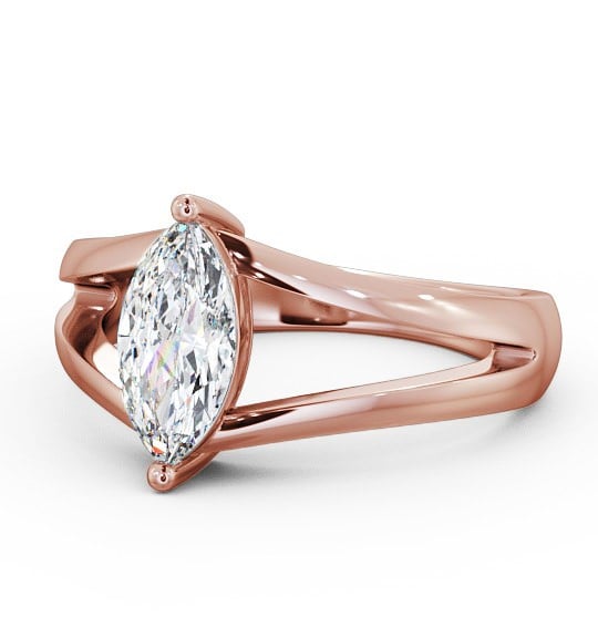  Marquise Diamond Engagement Ring 9K Rose Gold Solitaire - Rosario ENMA8_RG_THUMB2 