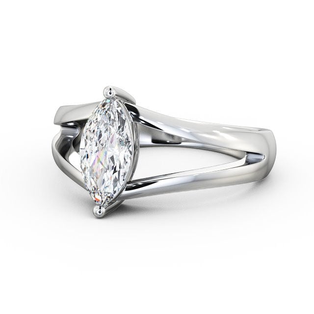 Marquise Diamond Engagement Ring Platinum Solitaire - Rosario ENMA8_WG_FLAT