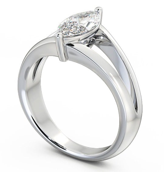  Marquise Diamond Engagement Ring 18K White Gold Solitaire - Rosario ENMA8_WG_THUMB1 