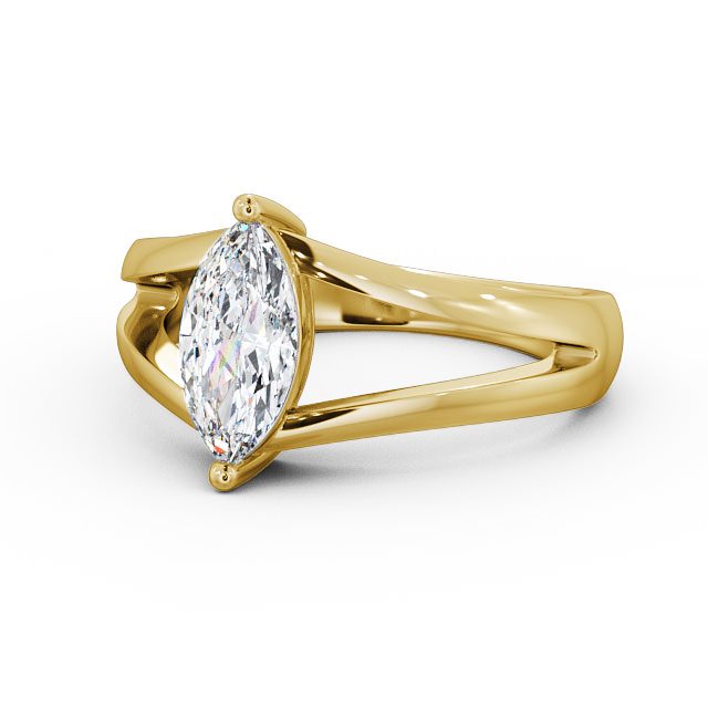 Marquise Diamond Engagement Ring 9K Yellow Gold Solitaire - Rosario ENMA8_YG_FLAT