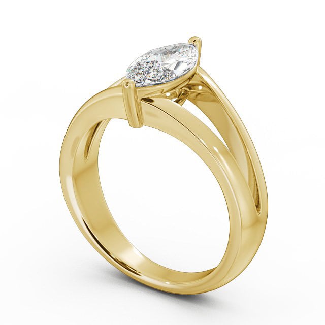 Marquise Diamond Engagement Ring 9K Yellow Gold Solitaire - Rosario ENMA8_YG_SIDE
