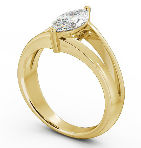 Marquise Diamond Split Band Engagement Ring 18K Yellow Gold Solitaire ENMA8_YG_THUMB1 