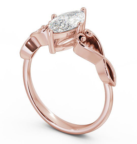 Marquise Diamond with Heart Band Engagement Ring 9K Rose Gold Solitaire ENMA9_RG_THUMB1