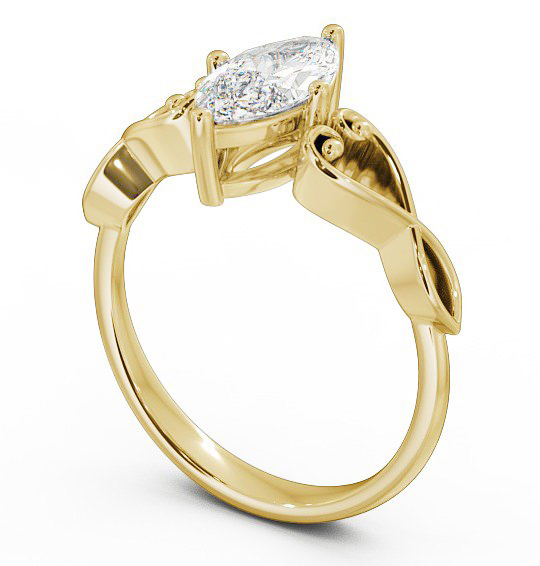  Marquise Diamond Engagement Ring 18K Yellow Gold Solitaire - Ferah ENMA9_YG_THUMB1 