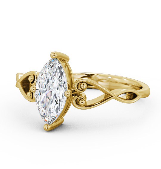  Marquise Diamond Engagement Ring 18K Yellow Gold Solitaire - Ferah ENMA9_YG_THUMB2 