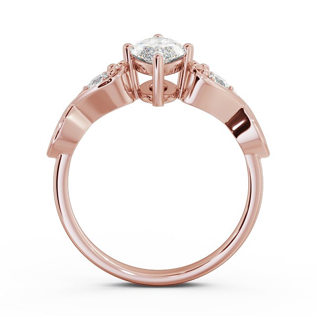 Marquise Diamond Engagement Ring 9K Rose Gold Solitaire With Side Stones - Colette ENMA9S_RG_UP