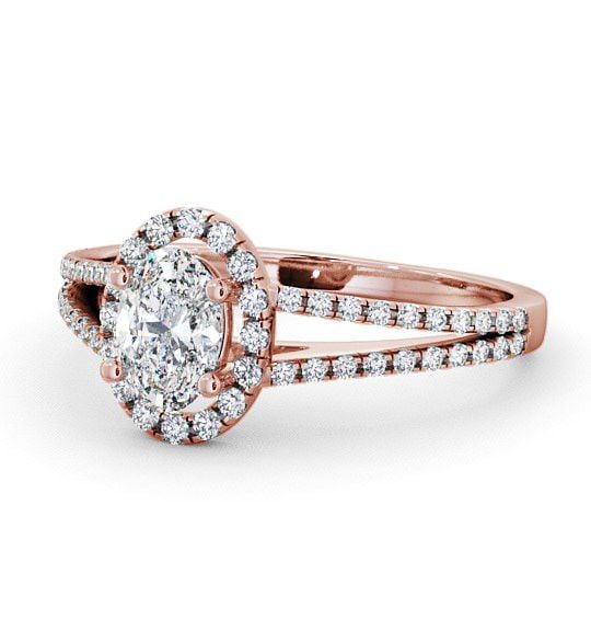  Halo Oval Diamond Engagement Ring 18K Rose Gold - Georgia ENOV10_RG_THUMB2 