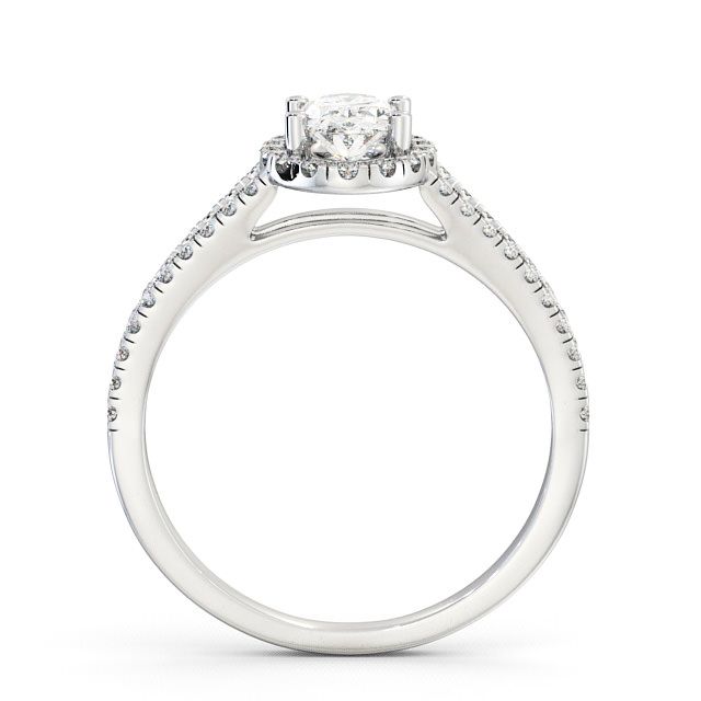 Halo Oval Diamond Engagement Ring 18K White Gold - Georgia ENOV10_WG_UP