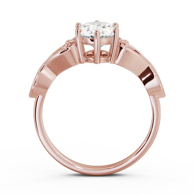 Oval Diamond Engagement Ring 18K Rose Gold Solitaire - Diana ENOV11_RG_UP
