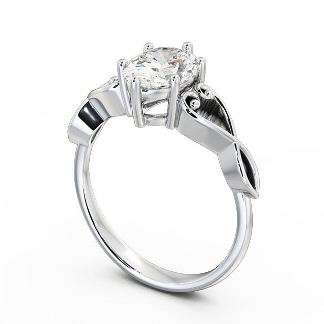 Oval Diamond Engagement Ring Palladium Solitaire - Diana ENOV11_WG_SIDE
