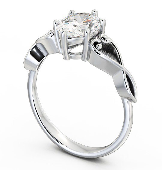 Oval Diamond with Heart Band Engagement Ring Platinum Solitaire ENOV11_WG_THUMB1