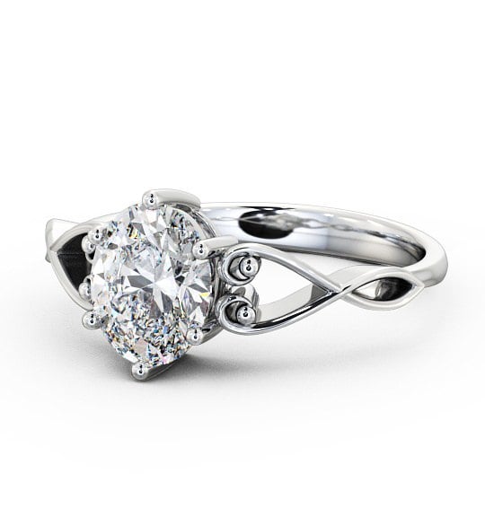 Oval Diamond Engagement Ring 18K White Gold Solitaire - Diana ENOV11_WG_THUMB2 