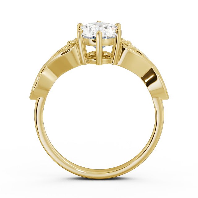 Oval Diamond Engagement Ring 9K Yellow Gold Solitaire - Diana ENOV11_YG_UP