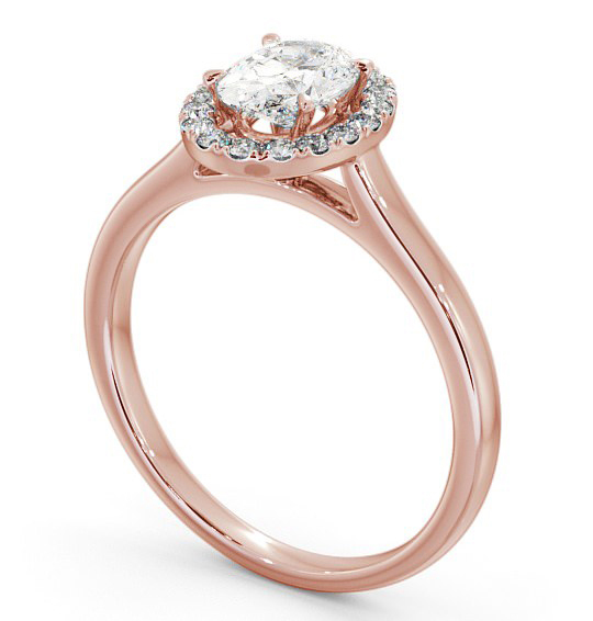 Halo Oval Diamond Classic Engagement Ring 9K Rose Gold ENOV12_RG_THUMB1 