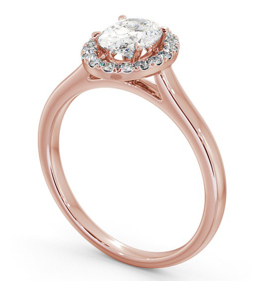 Halo Oval Diamond Classic Engagement Ring 18K Rose Gold ENOV12_RG_THUMB1 