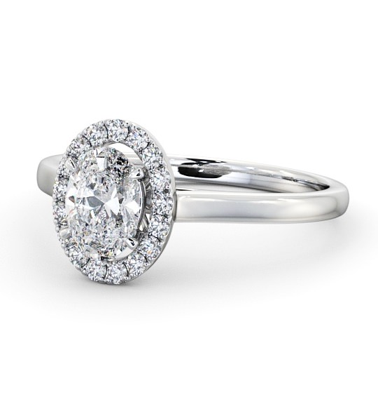 Halo Oval Diamond Classic Engagement Ring 9K White Gold ENOV12_WG_THUMB2 