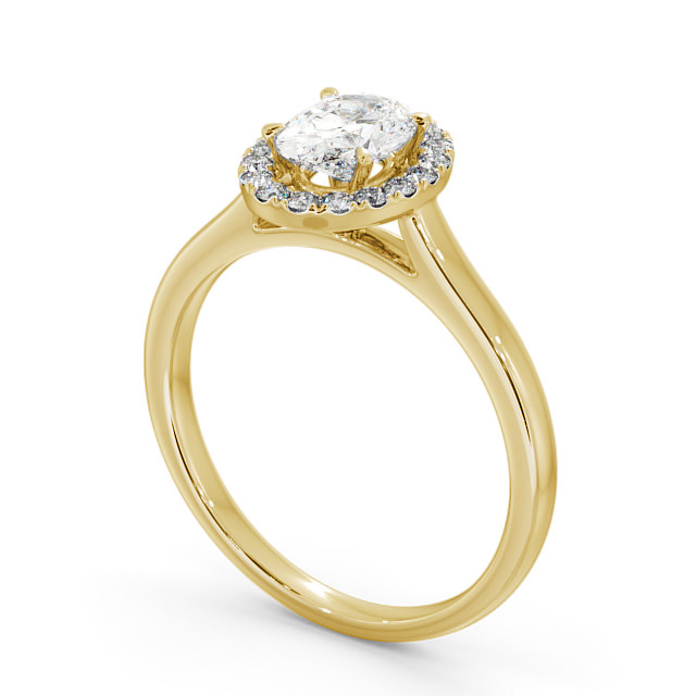 Halo Oval Diamond Engagement Ring 9K Yellow Gold - Chiara ENOV12_YG_SIDE
